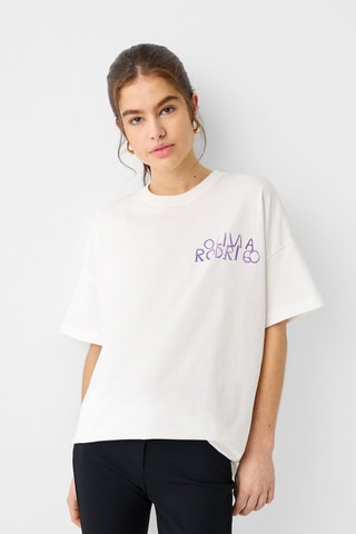 T-shirt oversize Olivia Rodrigo - Esbranquiçado
