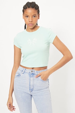 T-shirt cropped - Vert d’eau