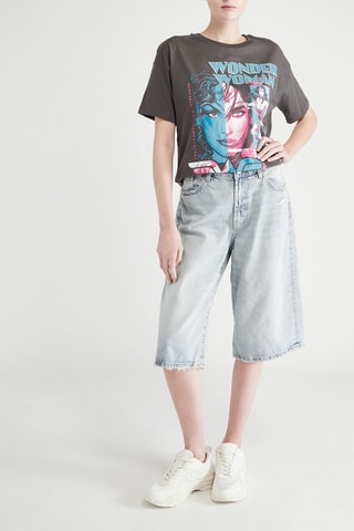 T-shirt regular - Cinzento