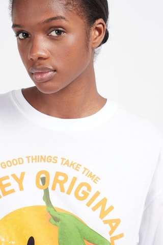 T-shirt Smiley Orange Branco