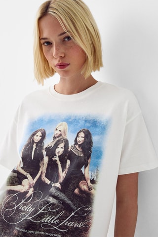 T-shirt oversize Pretty Little Liars - Branco