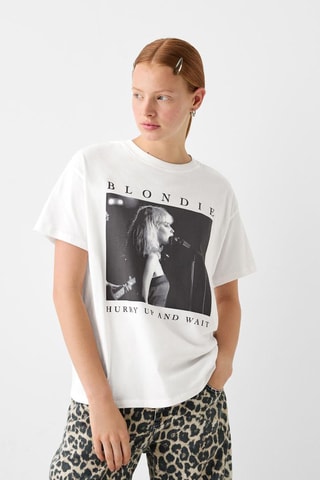 T-shirt Blondie Hurry up and wait - Branco