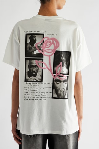 T-shirt oversize Tupac Shakur - Branco