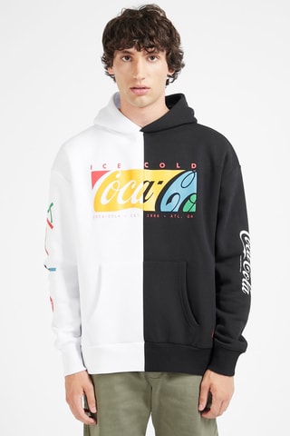 Sweat com capuz Coca-Cola Branco e preto