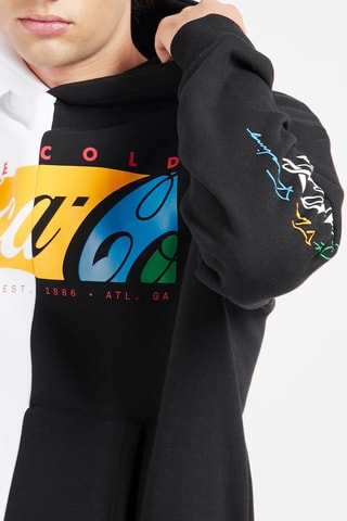 Sweat com capuz Coca-Cola Branco e preto