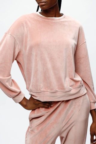 Sweat em veludo - Rosa-maquilhagem