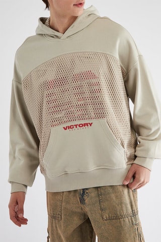Sweat com capuz - Cinzento