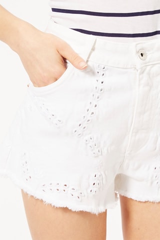 Short en jean - Blanc