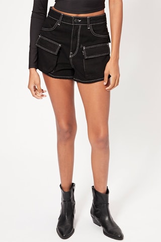 Short cargo en jean - Noir