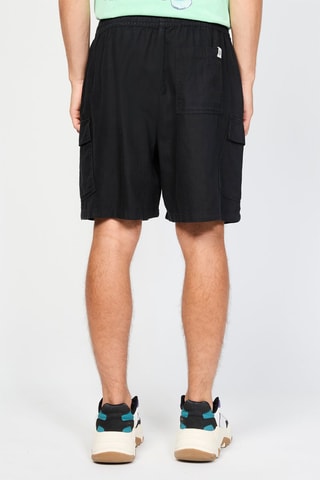 Bermudas cargo em linho - Preto