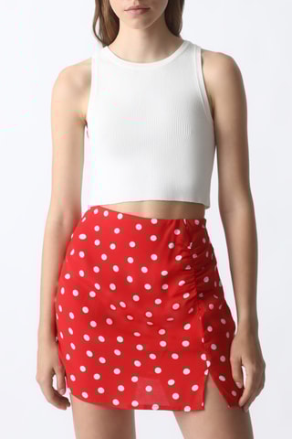 Minissaia de cintura subida Marbella Vermelho