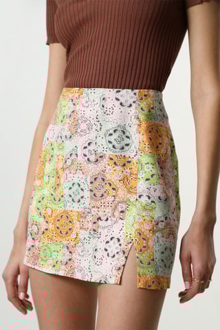 Minissaia Verde-água e rosa