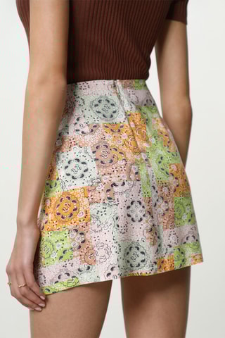 Minissaia Verde-água e rosa