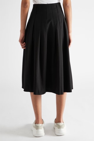 Saia midi cintura alta - Preto