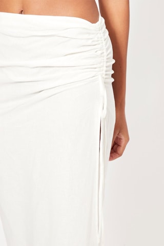 Saia midi de linho - Branco