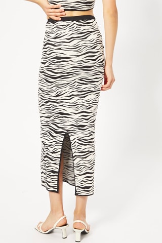 Saia midi - Branco e preto
