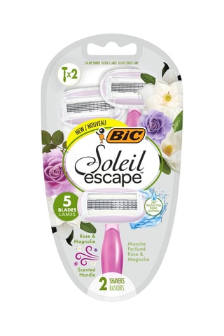 2 rasoirs Soleil Escape - Rose et magnolia - 5 lames