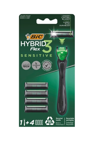 Rasoir pour homme Hybrid 3 Flex Sensitive + 4 recharges -  3 lames
