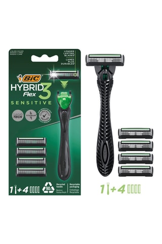 Rasoir pour homme Hybrid 3 Flex Sensitive + 4 recharges -  3 lames
