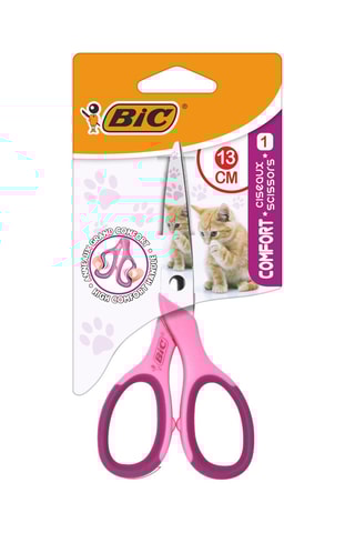 1 paire de ciseaux enfant pour droitier BIC Comfort Classic - Modèle aléatoire