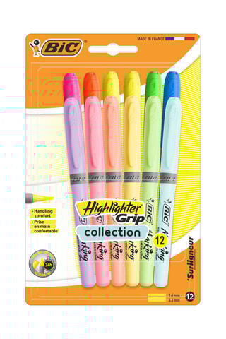 12 surligneurs Hightligher Grip Collection - 11 encres