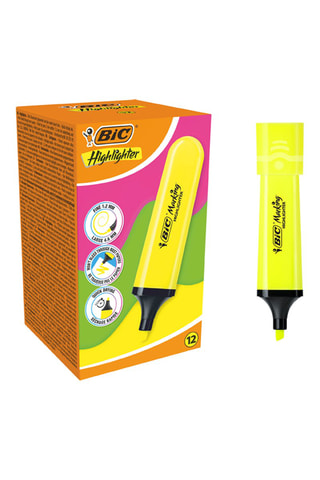 12 surligneurs Marking Flat - 
Jaune fluo