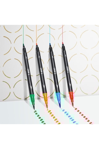 Ensemble Multicolore - 10 stylos-bille, 5 feutre surligneurs, 6 feutres et 2 correcteurs