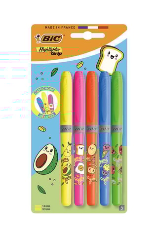 5 surligneurs Highlighter Grip - 5 encres