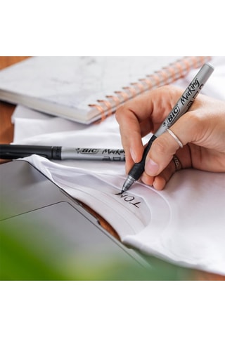 BIC Marking Texile Feutres Textiles Pointe Ultra Fine - Noir, Blister de 2