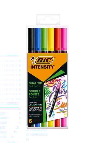 6 feutres d'écriture Intensity Dual Tip - 6 encres