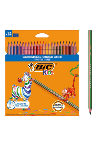 24 crayons de couleur Evolution Stripes
