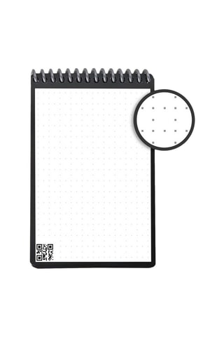 Bloc-notes réutilisable connecté Rocketbook Core Mini - 48 pages pointillées - Noir - 10,5 x 14,9 cm