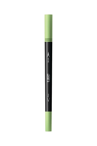 BIC Intensity Dual Tip Stylos Feutres de Coloriage Pastel à Double Pointe Pinceau Flexible et Fine (0,7 mm) - Couleurs Assorties, Pack de 6