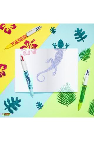 3 stylos-bille 4 couleurs Velours -  4 encres