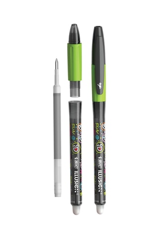 3 Illusion stylos-bille effaçables et rechargeables pointe moyenne - Bleu