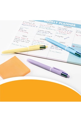 3 stylos-bille 4 couleurs pastel - 4 encres