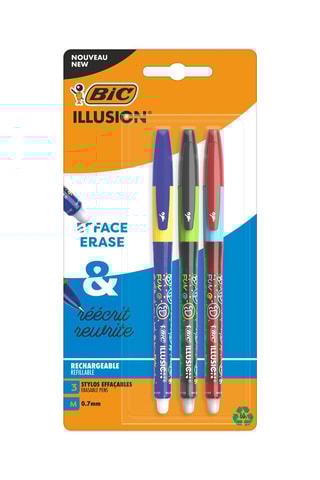 3 stylos effaçables Illusion - 3 encres