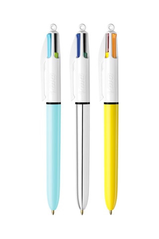 3 stylos-bille 4 couleurs Shine, Fun et Sun - 12 encres