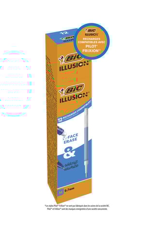12 recharges pour stylos effaçables Illusion - Encre bleue