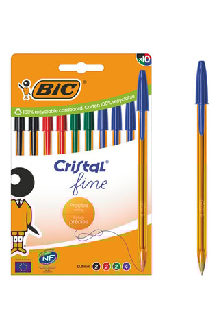 10 stylos-bille Cristal - 4 encres