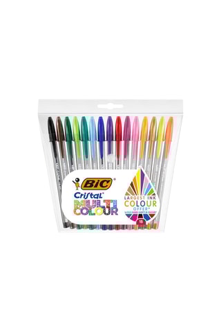 15 stylos-bille Cristal Multicolour - 15 encres