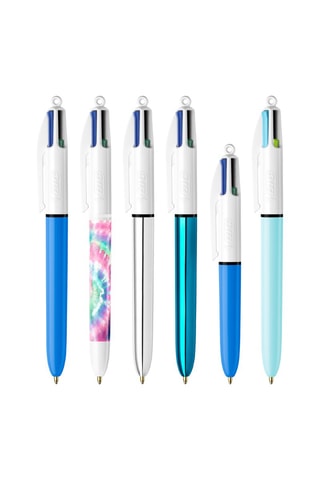 6 stylos-bille 4 couleurs - 8 encres