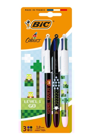 3 stylos-bille Retrogaming - 4 encres