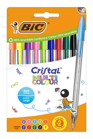 20 stylos-bille Cristal Soft - Couleurs assorties