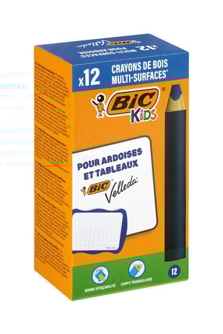 12 crayons de bois multi-surfaces 
Bleu