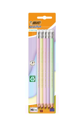 10 crayons graphite mine HB avec bout de gomme