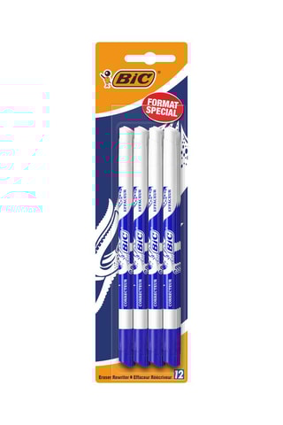 12 effaceurs - 
Encre bleue