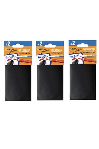 3 x 2 chiffonnettes pour ardoises Velleda - Noir