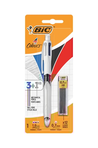 2 x BIC 4 Couleurs 3+1 HB Stylo-Bille et Porte-Mines