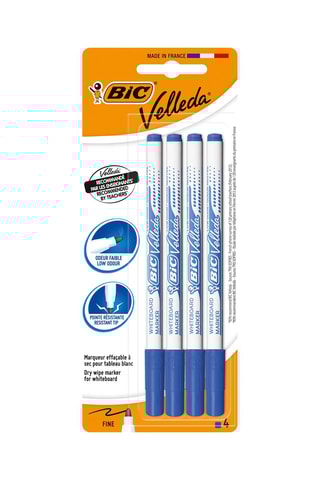 2 x Feutres pour Tableau Blanc Effaçables à Sec Pointe Conique Fine - Bleu